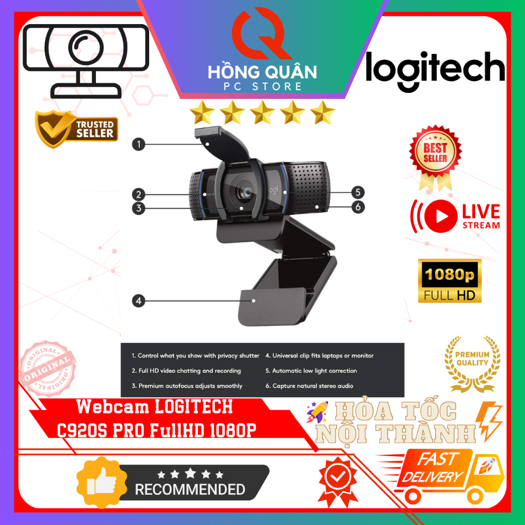 Webcam Logitech C920s PRO Full HD Webcam 1080P mới New - Hàng Chính Hãng | BigBuy360 - bigbuy360.vn