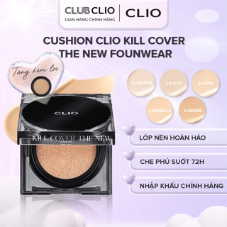 Phấn Nước Cushion CLIO Kill Cover The New Founwear 15g Che Khuyết Điểm Hoàn Hảo Hàng Chính Hãng CLCSNF (Kèm Lõi)