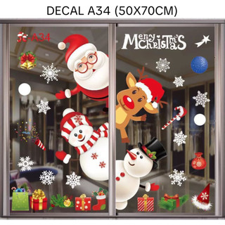  Decal Dán Cửa Kính Noel Decal Hít Tĩnh Điện Dán Cửa Kính Trang Trí Giáng Sinh Phụ Kiện Noel HiParty 