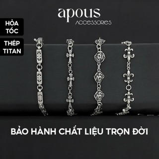 [V9] Vòng tay nam nữ Gothich phong cách Chrome Hearts - Thép Titan - Phụ kiện trang sức Unisex Apous