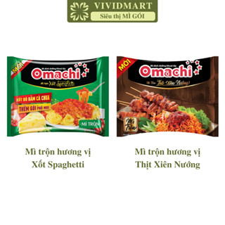 [GÓI LẺ] - MASAN - Mì gói trộn Omachi 2 vị: Spaghetti, Thịt xiên nướng (82- 91g/gói) - Omachi gói trộn, mì trộn Omachi