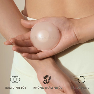 Miếng Dán Che Nhũ Hoa Silicone Không Lộ Viền Sử Dụng Được Nhiều Lần Cao Cấp BRAZA