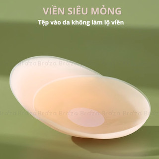 Miếng Dán Che Nhũ Hoa Silicone Không Lộ Viền Sử Dụng Được Nhiều Lần Cao Cấp BRAZA