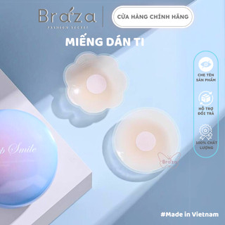 Miếng Dán Nhũ Hoa Hình Tròn Hoa Trái Tim Silicon Sử Dụng Được Nhiều Lần Cao Cấp Braza