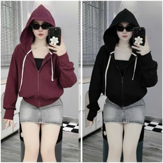 Áo khoác nữ áo khoác chống năng bigsize form vừa NÓN TO + TÚI NGOÀI DÂY KÉO có 4 túi chất thun gân mát mịn