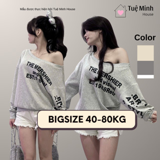 Áo Trễ Vai Tay Dài Nữ Phong Cách Hàn Quốc, Áo Lệch Vai Form Rộng Bigsize Tuệ Minh House AN702