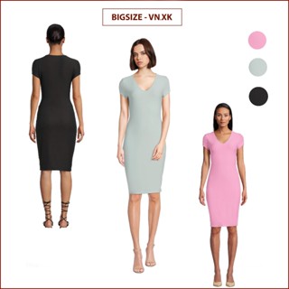   66-87KG  Váy body cổ tim 2 lớp bigsize dáng trơn chất siêu mềm co giãn tốt  cho nữ thiết kế thu đông hàng VNXK 
