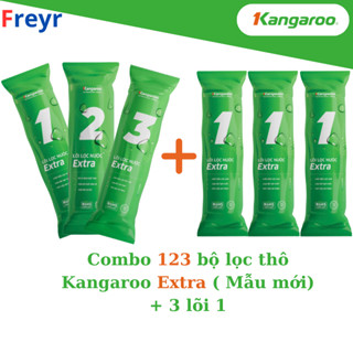Combo 6 Lõi Lọc Thô KANGAROO Gồm 3 Lõi Số 1 + 1 Bộ 123 Chính Hãng Thay Thế Được Cho Các Máy Lọc Nước RO