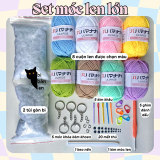   DIY  SET NGUYÊN LIỆU TỰ HỌC MÓC LEN ĐẦY ĐỦ NGUYÊN LIỆU KÈM HƯỚNG DẪN CHO NGƯỜI MỚI BẮT ĐẦU 