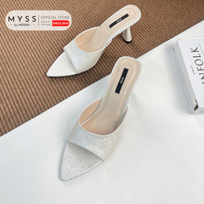 Giày guốc nữ MYSS quai ngang mũi nhọn gót loe 8cm thời trang - SU192