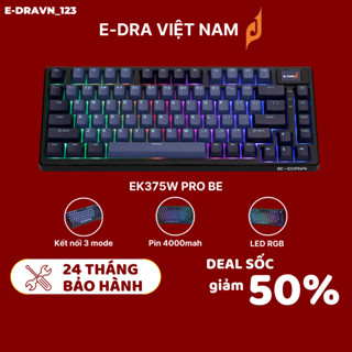 Bàn phím chơi game cơ E-DRA EK375PRO - Beta, màn hình TFT có thể tùy chỉnh, 3 mode. HÀNG CHÍNH HÃNG