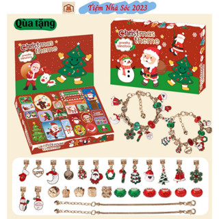  Hộp quà 24 ngày của lịch Xmas Noel Charm Handmade trang sức làm vòng tay hộp quà cho bé gái 