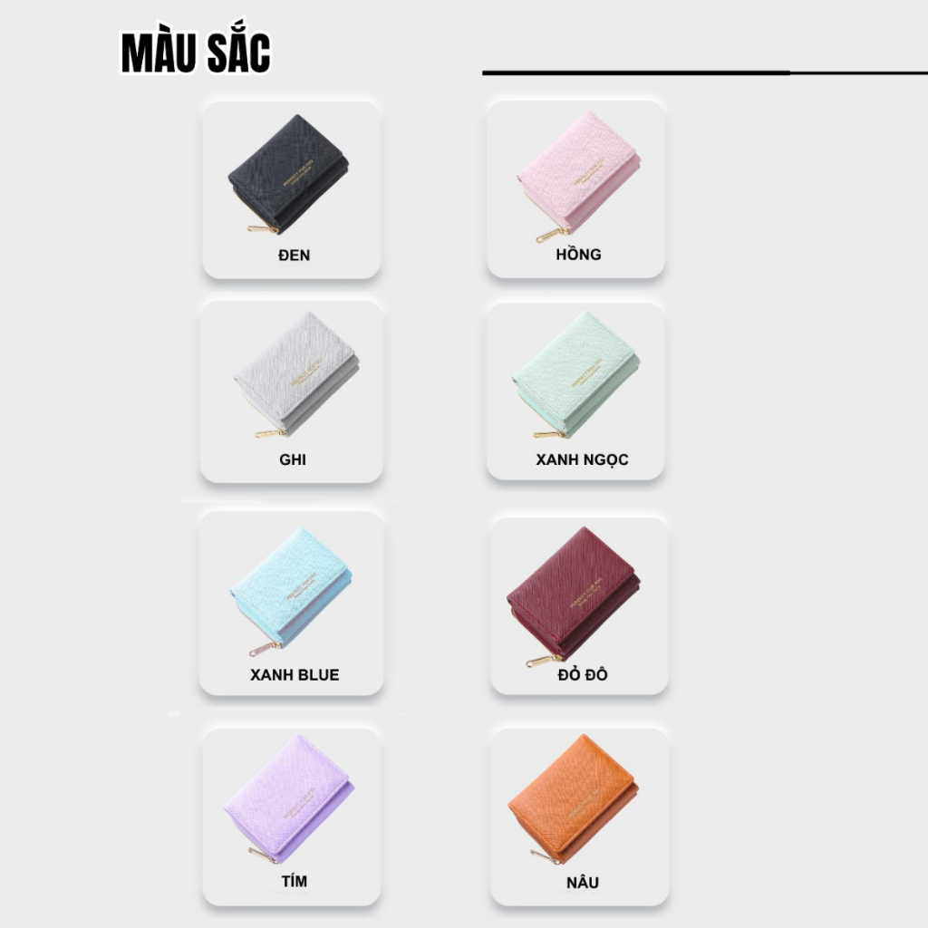 Ví Nữ Mini Cầm Tay PERFECT FOR YOU Dáng Ngắn Nhiều Ngăn Da Xước Cao Cấp Cực Đẹp PFY04 - Tukado | BigBuy360 - bigbuy360.vn