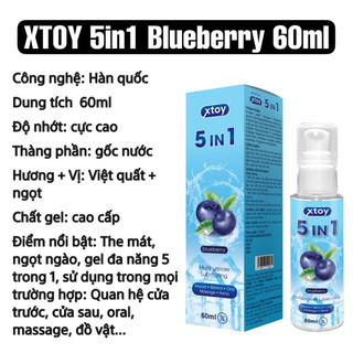 Gel Bôi Trơn XTOY Blueberry Gel Lạnh Gốc Nước, Hương Việt Quất Tự Nhiên – 60ml