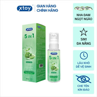 Gel bôi trơn Xtoy 5in1 aloe vera, đa năng, gốc nước, không mùi, dưỡng da, tinh chất nha đam 60ml