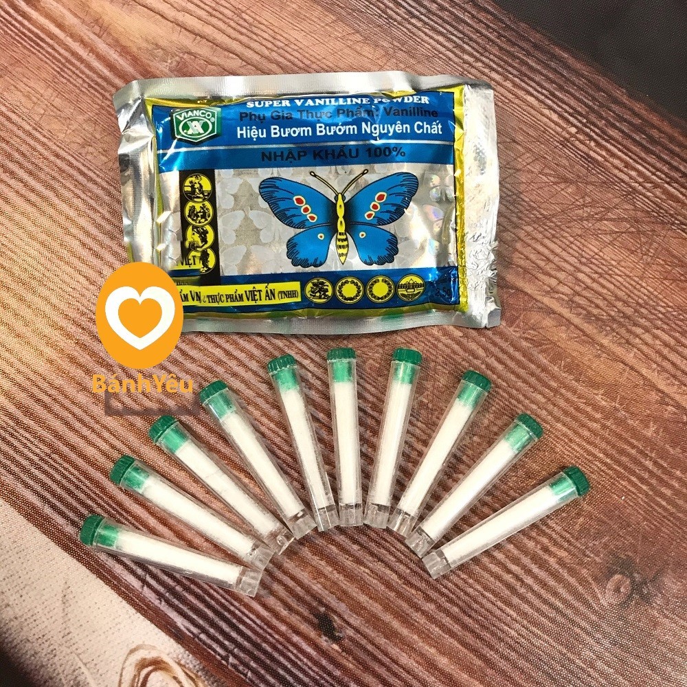 lẻ 1 vỉ ống bột thơm Vani hiệu Bươm Bướm dùng làm bánh (chia lẻ 1 vỉ ) - PL54