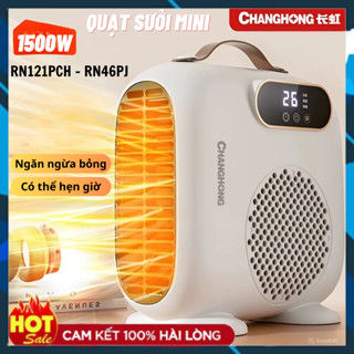 Quạt sưởi mini - Đèn sưởi Changhong 1500W, tiết kiệm điện chống đổ, có điều khiển bảo hành 24 tháng