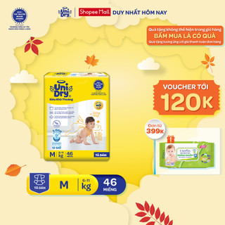 Tã dán unidry siêu khô thoáng gói jumbo mới size m46/l40/xl38