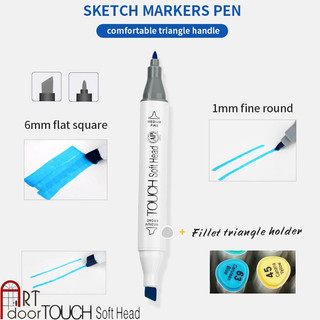 [ARTDOOR] Bút Marker TOUCH SOFT HEAD hai đầu cây lẻ (full) - [xả kho]