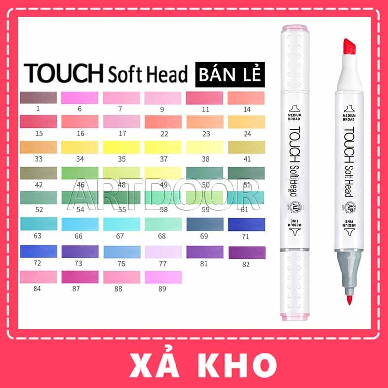 [ARTDOOR] Bút Marker TOUCH SOFT HEAD hai đầu cây lẻ (full) - [xả kho]