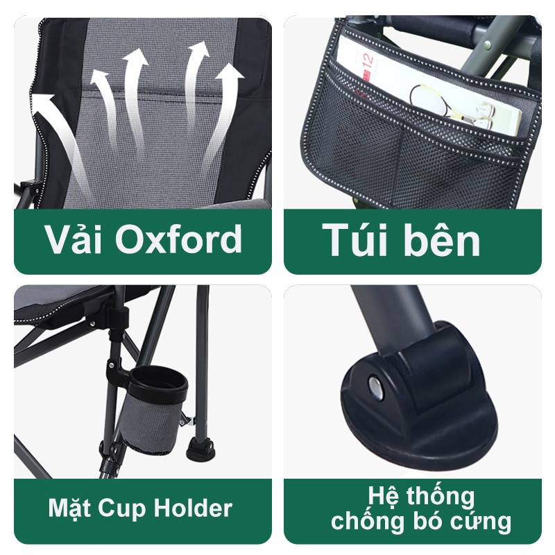 Ghế cắm trại Ghế gấp Sử dụng ngoài trời và trong nhà Ghế gấp Ghế câu cá Ghế bãi biển di động | BigBuy360 - bigbuy360.vn