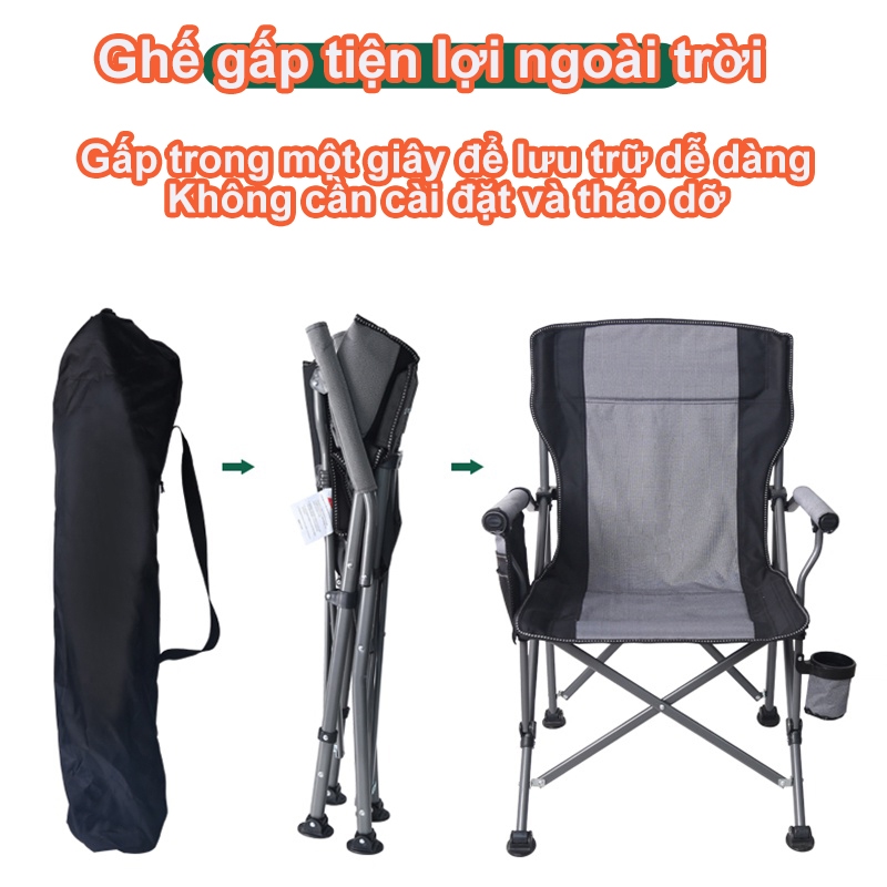 Ghế cắm trại Ghế gấp Sử dụng ngoài trời và trong nhà Ghế gấp Ghế câu cá Ghế bãi biển di động | BigBuy360 - bigbuy360.vn