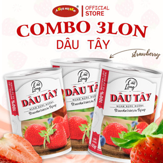  Combo 3 lon Dâu tây ngâm nước đường Cát Long 425gr 