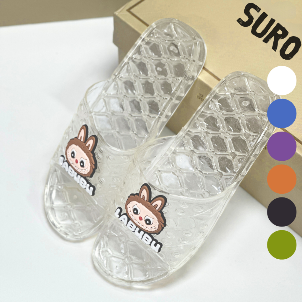 Dép Nhựa Trong LABUBU - Dép Đi Trong Nhà, Nhà Tắm, Văn Phòng Nhiều Màu Nam Nữ Họa Tiết Dễ Thương