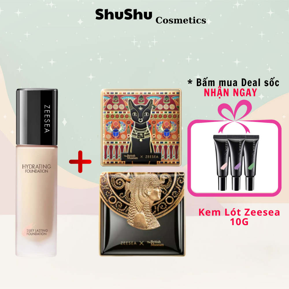 [COMBO] Kem Nền Zeesea 30G, Phấn Phủ Zeesea TẶNG Kèm Kem Lót Zeesea Tím Xanh Nude 10G SHUSHU COSMETICS