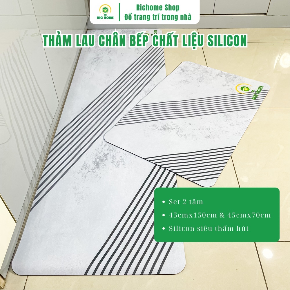 (CHỌN MẪU)Thảm Bếp Richome HIỆN ĐẠI thảm lót sàn bằng silicon thấm hút tốt thảm cao su chống trượt