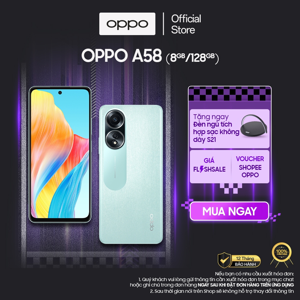 Điện thoại OPPO A58 (8GB/128GB) - Hàng chính hãng
