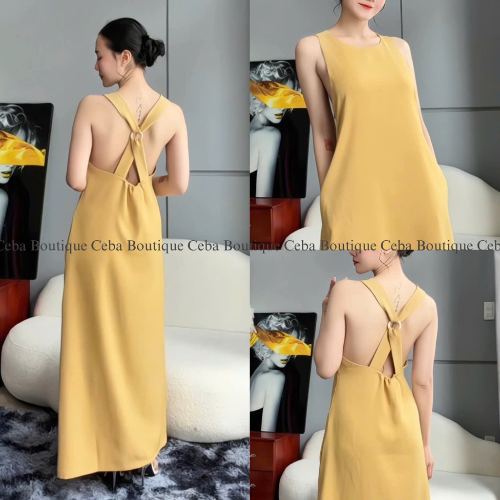 Đầm Suông Nữ Vải Linen Xược Có Mút D83 Phối Khoan Gỗ Gợi Cảm CEBA BOUTIQUE | BigBuy360 - bigbuy360.vn