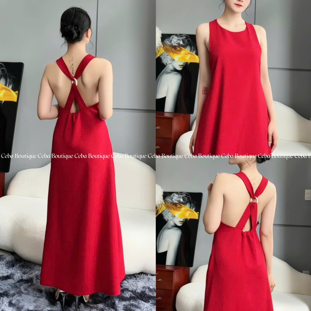 Đầm Suông Nữ Vải Linen Xược Có Mút D83 Phối Khoan Gỗ Gợi Cảm CEBA BOUTIQUE | BigBuy360 - bigbuy360.vn
