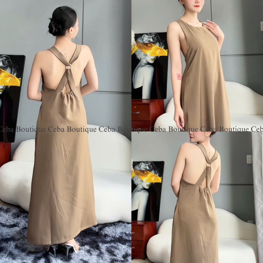 Đầm Suông Nữ Vải Linen Xược Có Mút D83 Phối Khoan Gỗ Gợi Cảm CEBA BOUTIQUE | BigBuy360 - bigbuy360.vn