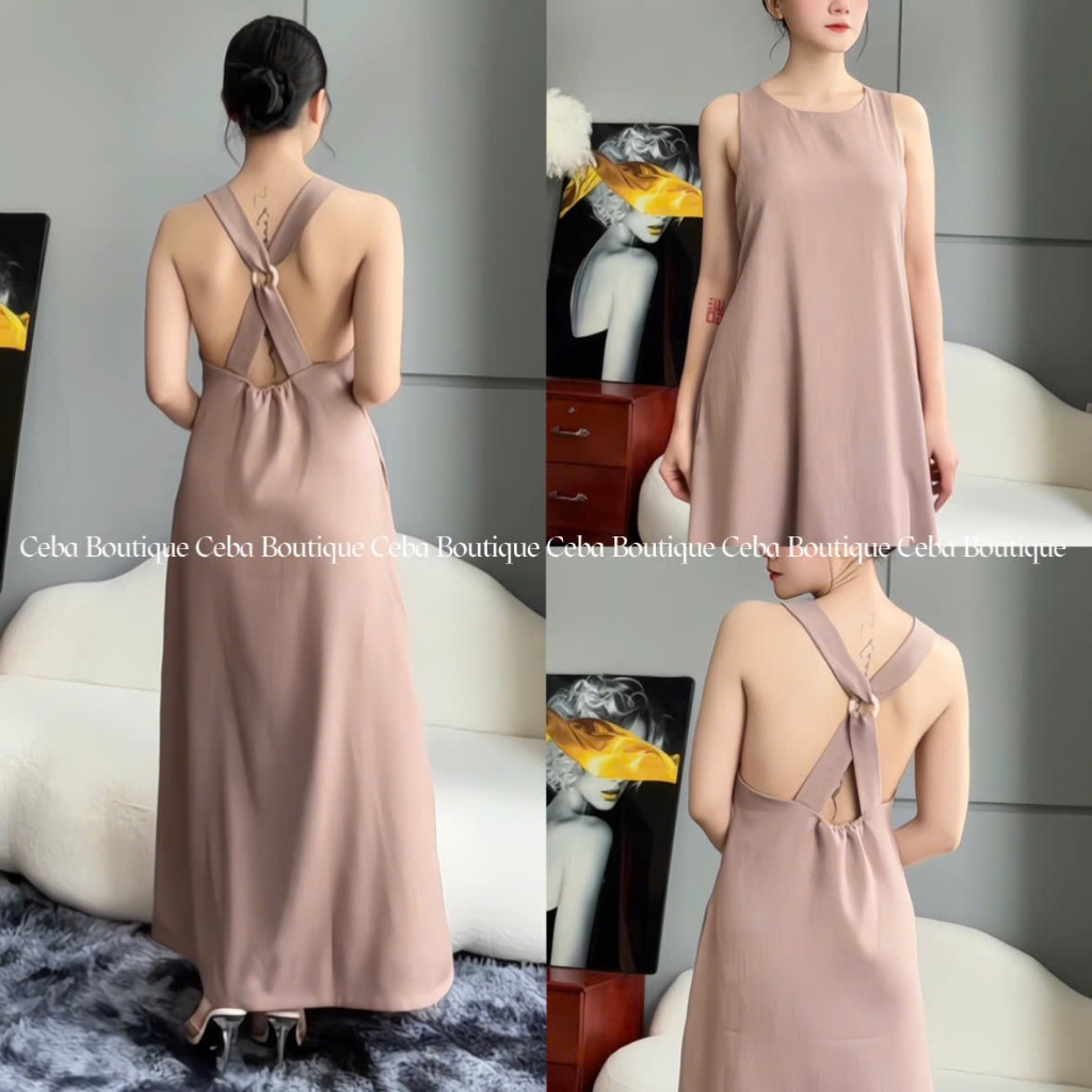 Đầm Suông Nữ Vải Linen Xược Có Mút D83 Phối Khoan Gỗ Gợi Cảm CEBA BOUTIQUE | BigBuy360 - bigbuy360.vn