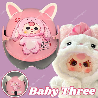 Mũ bảo hiểm cho bé hình Baby Three gắn kính kèm phụ kiện đáng yêu, nón bảo hiểm chính hãng Long Thanh - đạt chuẩn ATGT