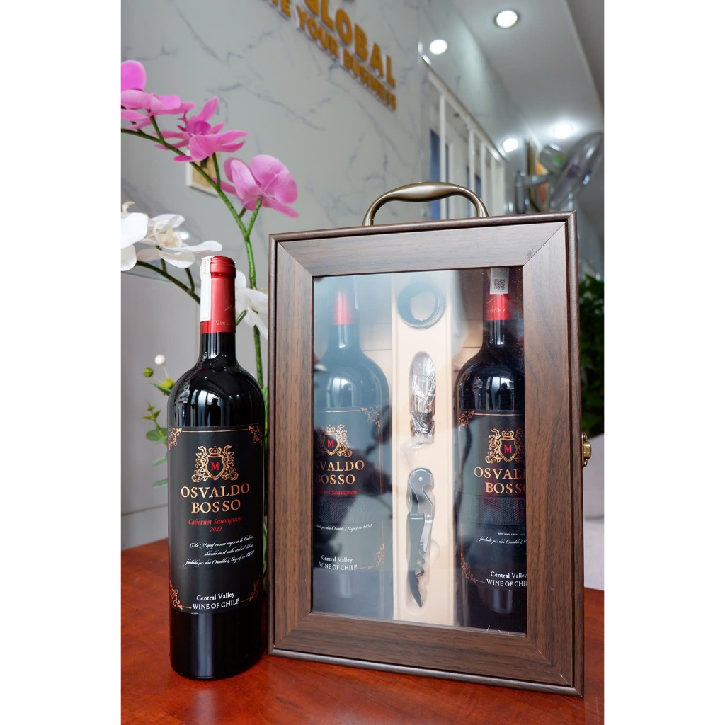 Set quà tặng tết rượu vang Chile Osvaldo - Set 2 chai vang