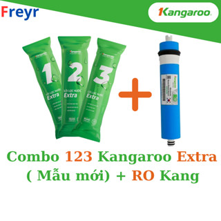 Combo bộ lọc thô 123 Kangaroo kèm màng RO 50GPD dùng cho máy lọc nước RO