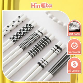 Set đũa sứ ăn cơm HINATA phong cách Nhật Bản, hộp đũa gốm ăn cơm cao cấp kháng khuẩn chịu nhiệt tốt