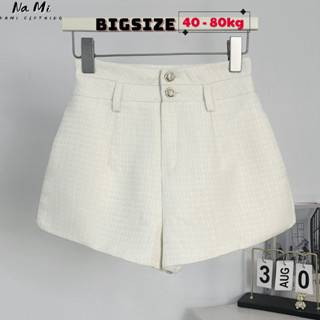 Quần short dạ nữ cạp cao tôn dáng 2 khuy có đỉa cài BigSize, Quần đùi nữ chất dạ cao cấp bo viền trong NaMi 350