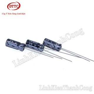 Bộ 100 Chiếc Tụ 100uF 25V (6x12mm)