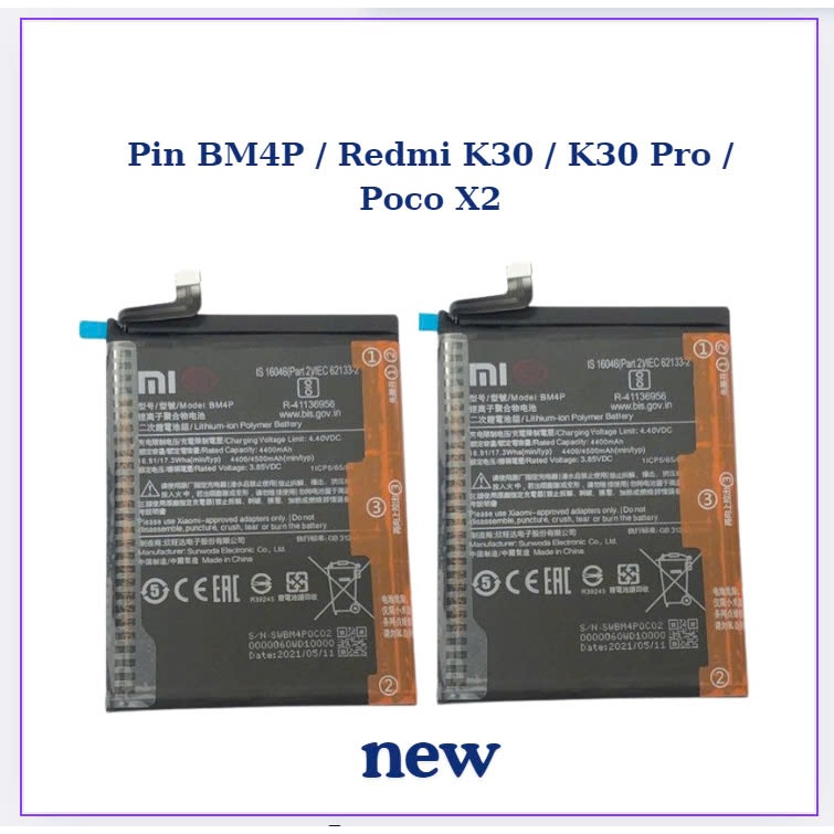 new Pin BM4P,Redmi K30,K30 Pro,Poco X2,Pin mới
