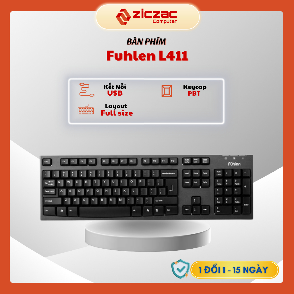 Bàn phím Fuhlen L411 USB hàng chính hãng - BH 24th