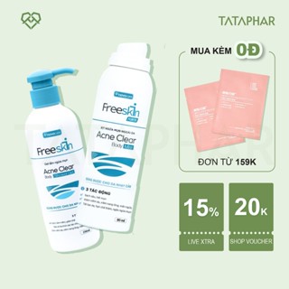  Xịt mụn lưng Freeskin Novocare- Giảm mụn body nang lông Dày sừng nang lông Mờ thâm Chai 80ml 