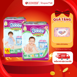 Bỉm Quần Bobby Tã Bỉm Bobby Mỏng Khô Thoáng Lõi Nén Thâm Hút Tốt Size M76 L48 XL44 XXL32 (Giao Ngẫu Nhiên) - Bibomart