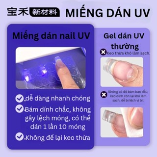 Miếng dán nail UV silicon tấm 24 miếng siêu chắc chống nước tiện lợi gắn móng giả nailbox cebi.nailbox