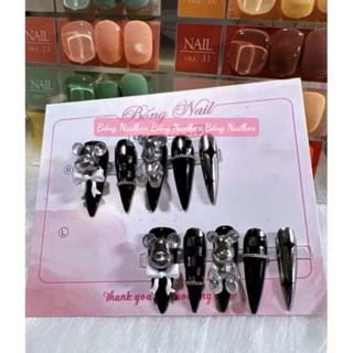 Nail box móng úp thiết kế gấu nơ làm theo form dáng và độ dài yêu cầu ( HOẢ TỐC HCM ) B175