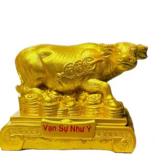  Heo đất Lợn đất hình TRÂU BỆ VÀNG | Size Đại | Decor | Ống Tiết Kiệm | 12 con giáp | Phong thủy | Kèm Ảnh thật 