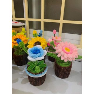 (Hàng sẵn)Chậu hoa hồng mini để bàn kẽm nhung 🥰