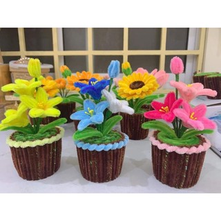 (Hàng sẵn)Chậu hoa hồng mini để bàn kẽm nhung 🥰